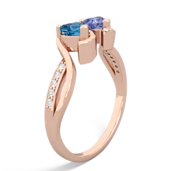 London Topaz Side By Side 14K Rose Gold ring R3090