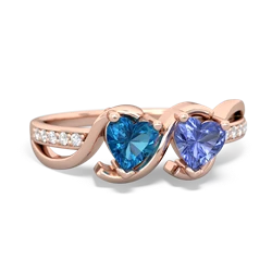 London Topaz Side By Side 14K Rose Gold ring R3090