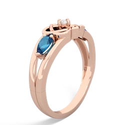 London Topaz Hearts Intertwined 14K Rose Gold ring R5880