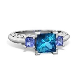 London Topaz Eternal Embrace Engagement 14K White Gold ring C2001