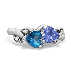 London Topaz Floral Elegance 14K White Gold ring R5790