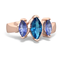 London Topaz Three Peeks 14K Rose Gold ring R2433