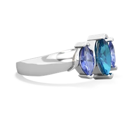 London Topaz Three Peeks 14K White Gold ring R2433