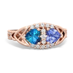 London Topaz Sparkling Celtic Knot 14K Rose Gold ring R2645