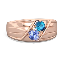 London Topaz Men's Streamline 14K Rose Gold ring R0460