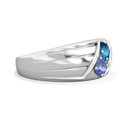 London Topaz Men's Streamline 14K White Gold ring R0460