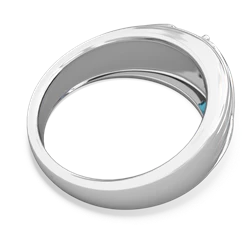 London Topaz Men's Streamline 14K White Gold ring R0460