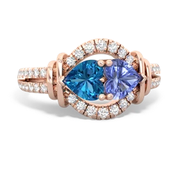 London Topaz Art-Deco Keepsake 14K Rose Gold ring R5630