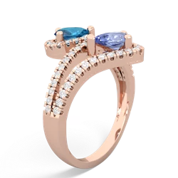 London Topaz Diamond Dazzler 14K Rose Gold ring R3000