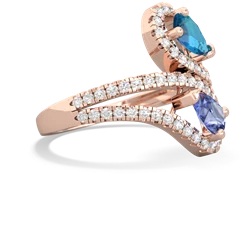 London Topaz Diamond Dazzler 14K Rose Gold ring R3000