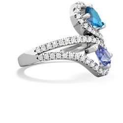 London Topaz Diamond Dazzler 14K White Gold ring R3000