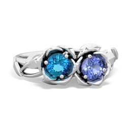 London Topaz Rose Garden 14K White Gold ring R5510