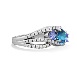 London Topaz Three Stone Aurora 14K White Gold ring R3080