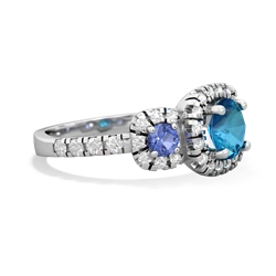 London Topaz Regal Halo 14K White Gold ring R5350