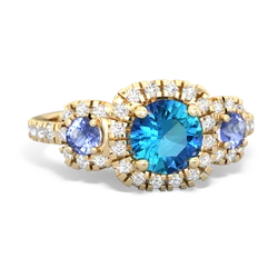 London Topaz Regal Halo 14K Yellow Gold ring R5350