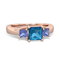 London Topaz Three Stone Trellis 14K Rose Gold ring R4015