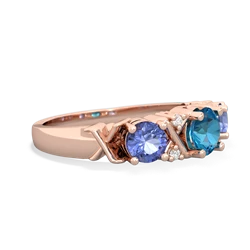 London Topaz Hugs And Kisses 14K Rose Gold ring R5016