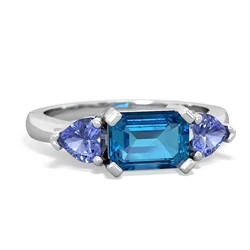 London Topaz Three Stone 14K White Gold ring R5235