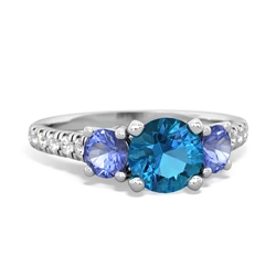 London Topaz Pave Trellis 14K White Gold ring R5500