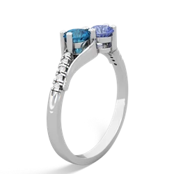 London Topaz Infinity Pave Two Stone 14K White Gold ring R5285