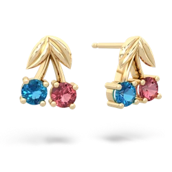 London Topaz Sweet Cherries 14K Yellow Gold earrings E7001