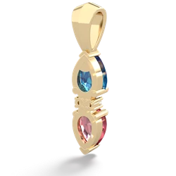 London Topaz Bowtie Drop 14K Yellow Gold pendant P0865