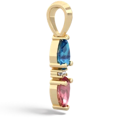 London Topaz Bowtie Drop 14K Yellow Gold pendant P0865
