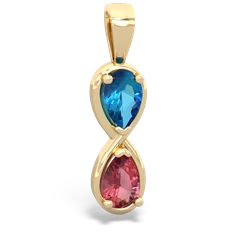 London Topaz Infinity 14K Yellow Gold pendant P5050