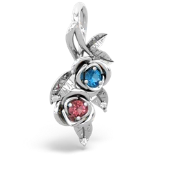 London Topaz Rose Vine 14K White Gold pendant P5680