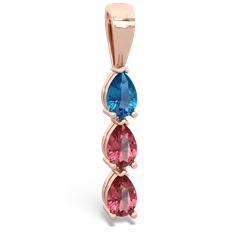 London Topaz Dew Drops 14K Rose Gold pendant P2251