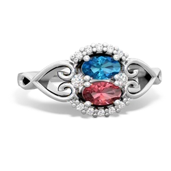 London Topaz Love Nest 14K White Gold ring R5860