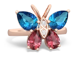 London Topaz Butterfly 14K Rose Gold ring R2215