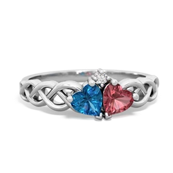 London Topaz Heart To Heart Braid 14K White Gold ring R5870