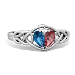 London Topaz Celtic Love Knot 14K White Gold ring R5420