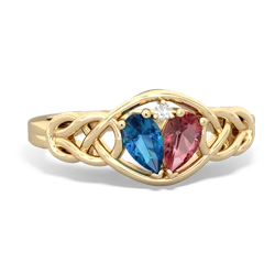 London Topaz Celtic Love Knot 14K Yellow Gold ring R5420