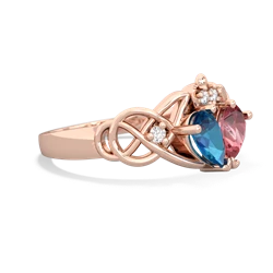 London Topaz 'One Heart' Celtic Knot Claddagh 14K Rose Gold ring R5322