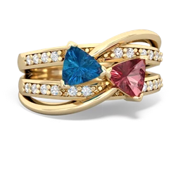 London Topaz Bowtie 14K Yellow Gold ring R2360