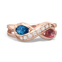 London Topaz Diamond Infinity 14K Rose Gold ring R5390