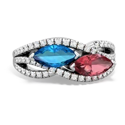 London Topaz Diamond Rivers 14K White Gold ring R3070