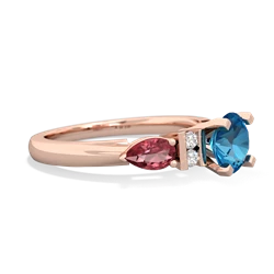 London Topaz 6Mm Round Eternal Embrace Engagement 14K Rose Gold ring R2005