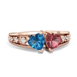 London Topaz Heart To Heart 14K Rose Gold ring R3342