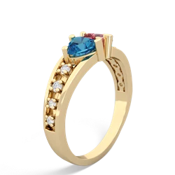 London Topaz Heart To Heart 14K Yellow Gold ring R3342