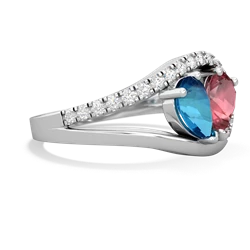 London Topaz Nestled Heart Keepsake 14K White Gold ring R5650