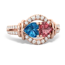 London Topaz Art-Deco Keepsake 14K Rose Gold ring R5630