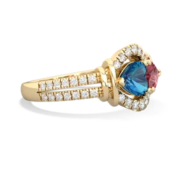 London Topaz Art-Deco Keepsake 14K Yellow Gold ring R5630