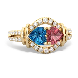 London Topaz Art-Deco Keepsake 14K Yellow Gold ring R5630