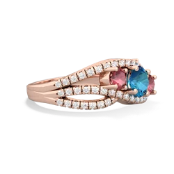 London Topaz Three Stone Aurora 14K Rose Gold ring R3080