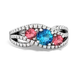 London Topaz Three Stone Aurora 14K White Gold ring R3080