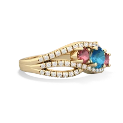 London Topaz Three Stone Aurora 14K Yellow Gold ring R3080