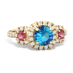 London Topaz Regal Halo 14K Yellow Gold ring R5350